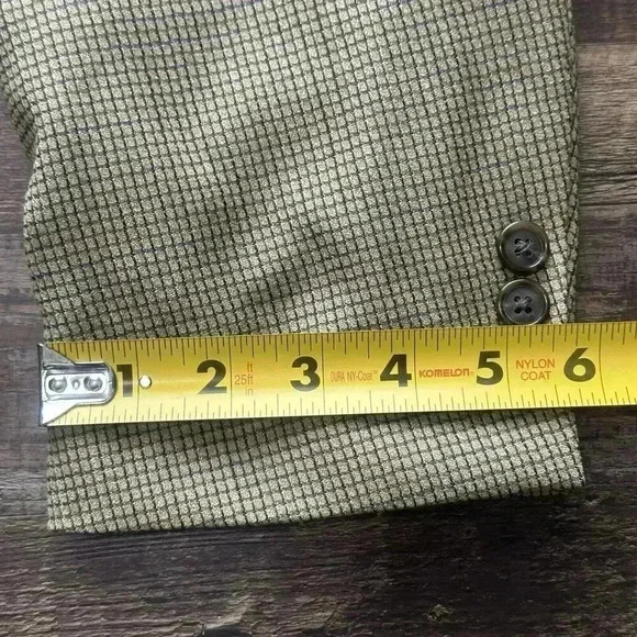 VTG Givenchy Monsieur Worsted Wool Suit Sport Jacket Blazer Houndstooth Sz 42R - Picture 13 of 16